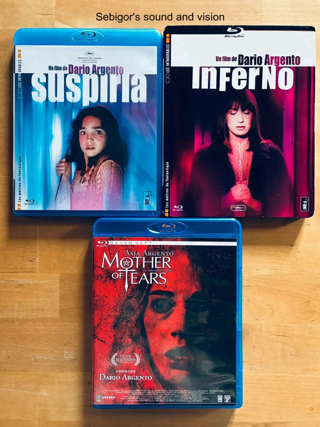 Lot Blu-ray trilogie des mères Dario Argento.